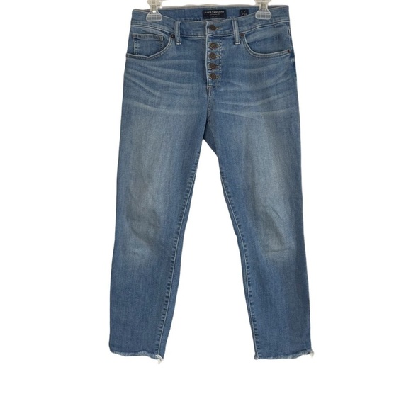 Lucky Brand Ava Mid Rise Crop Button Fly Skinny Jeans Size 6 - Picture 1 of 8